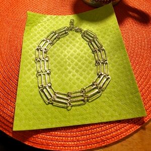 Solid sterling silver paperclip handcrafted necklace Nwot